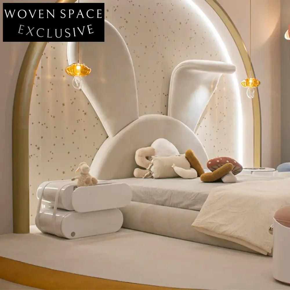 Modern Pink Solid Wood Kids Nightstand with 2 Drawers for Bedroom Storage