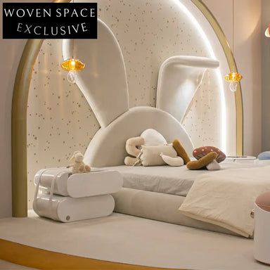 Modern Pink Solid Wood Kids Nightstand with 2 Drawers for Bedroom Storage