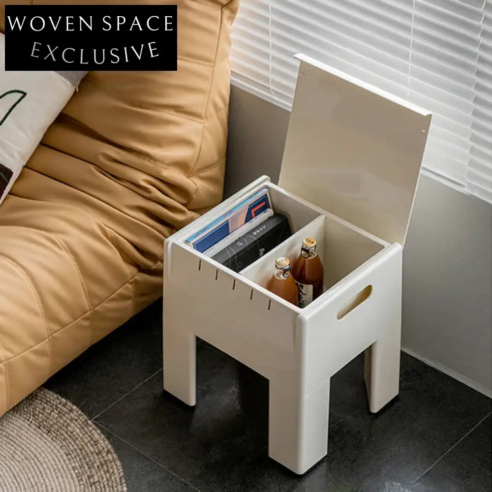 Modern Plastic Coffee Table Side End Table Storage for Living Room