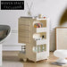 Modern Plastic Rolling Storage Rack, Creative Sofa Side Table Cabinet for Home and Office