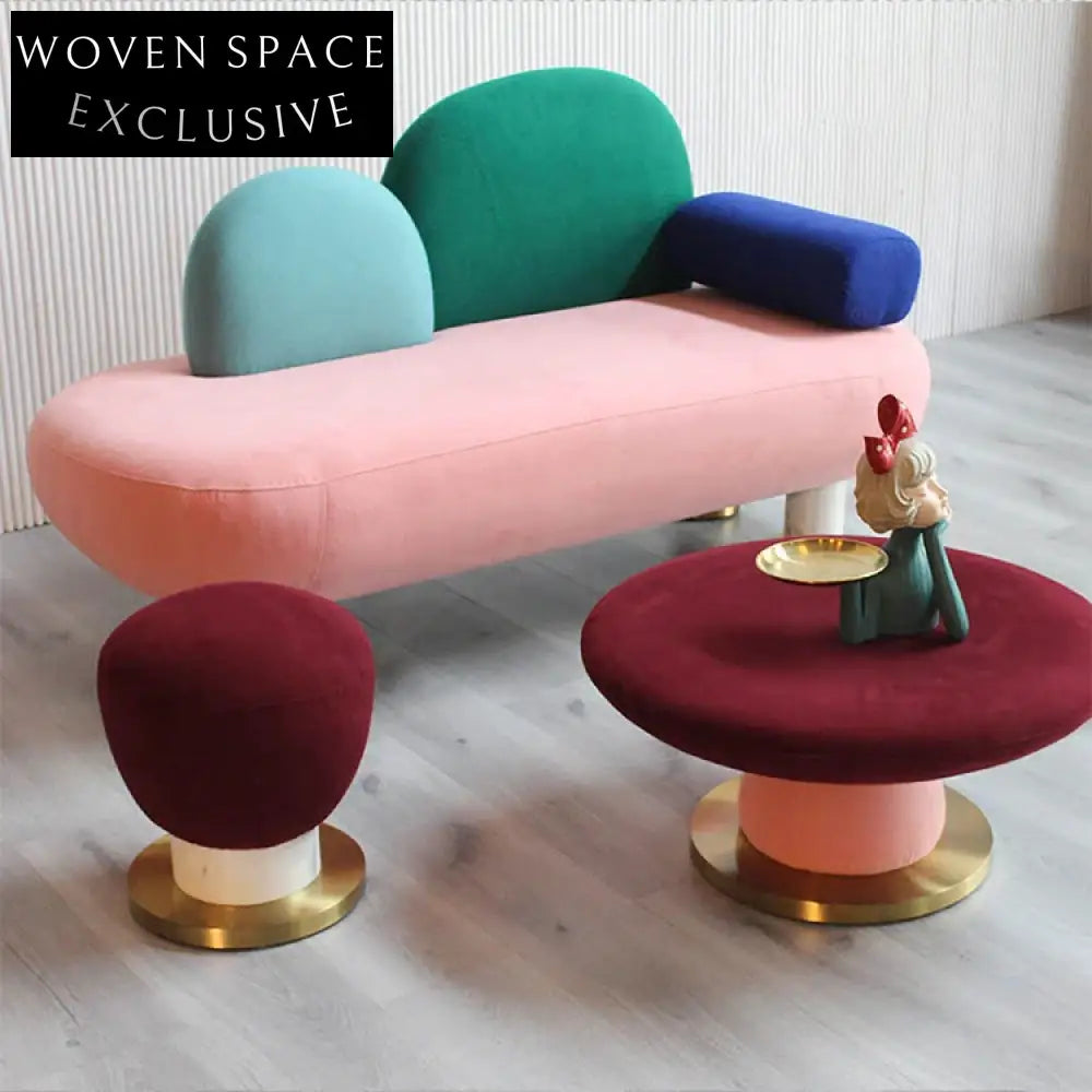 Modern Plush Fabric Sofa Set: Colorful Upholstery, Ultimate Living Room Sofa