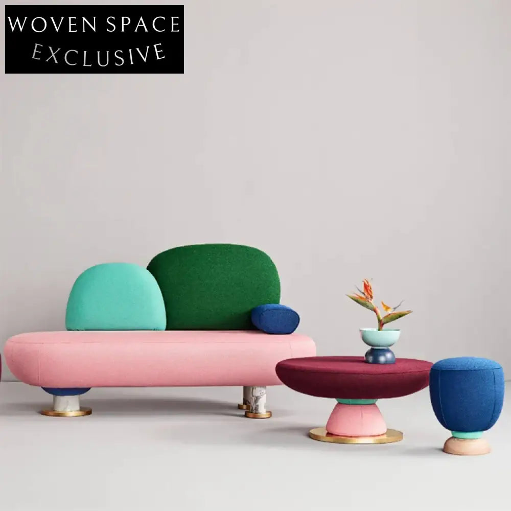 Modern Plush Fabric Sofa Set: Colorful Upholstery, Ultimate Living Room Sofa