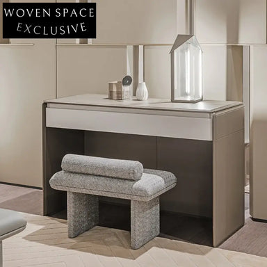 Modern Plush Teddy Fabric Ottoman, Versatile Living Room Accent Stool