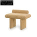 Modern Plush Teddy Fabric Ottoman, Versatile Living Room Accent Stool