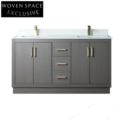 Modern Plywood Bathroom Vanity Cabinet, Soft-Close Doors, Integrated Storage