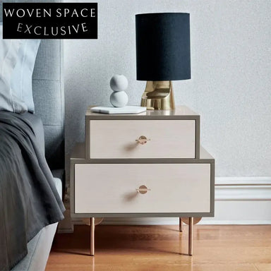 Modern Plywood Bedside Table with Storage Drawers for Bedroom and Hotel