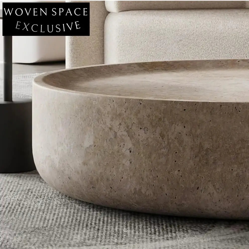 Modern Polished Beige Travertine Table Natural Stone High Quality Durable for Villa Application Beige