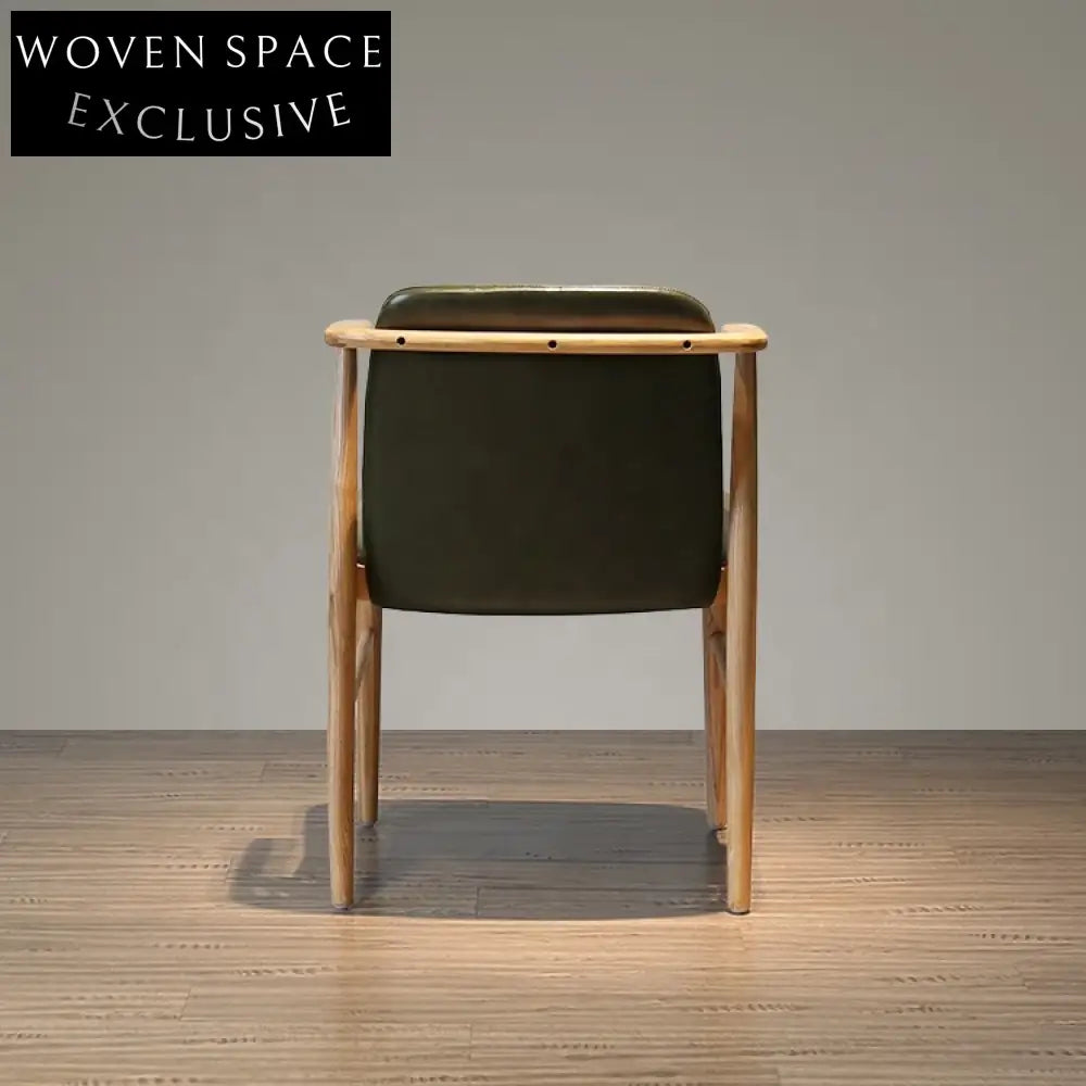 Modern PU Leather Upholstered Solid Wood Dining Chair for Cafe, Home