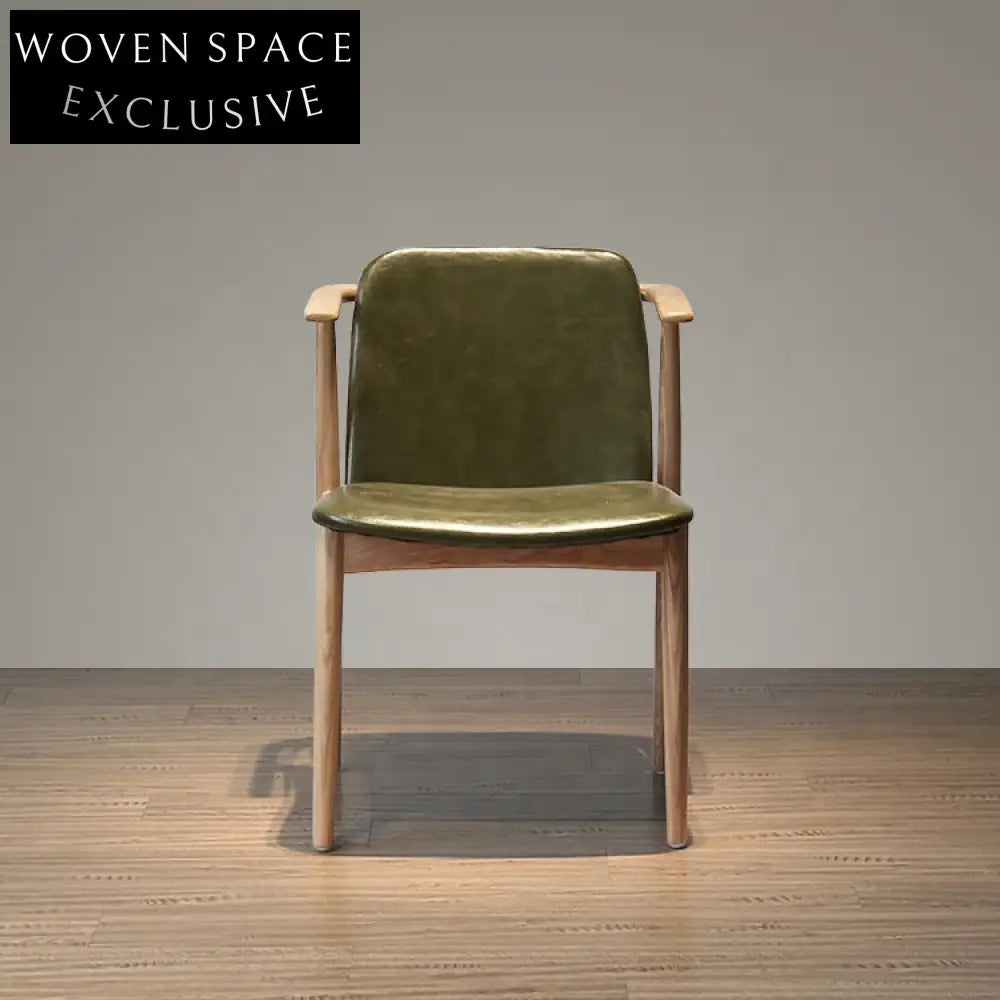 Modern PU Leather Upholstered Solid Wood Dining Chair for Cafe, Home