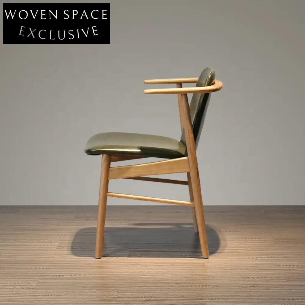 Modern PU Leather Upholstered Solid Wood Dining Chair for Cafe, Home