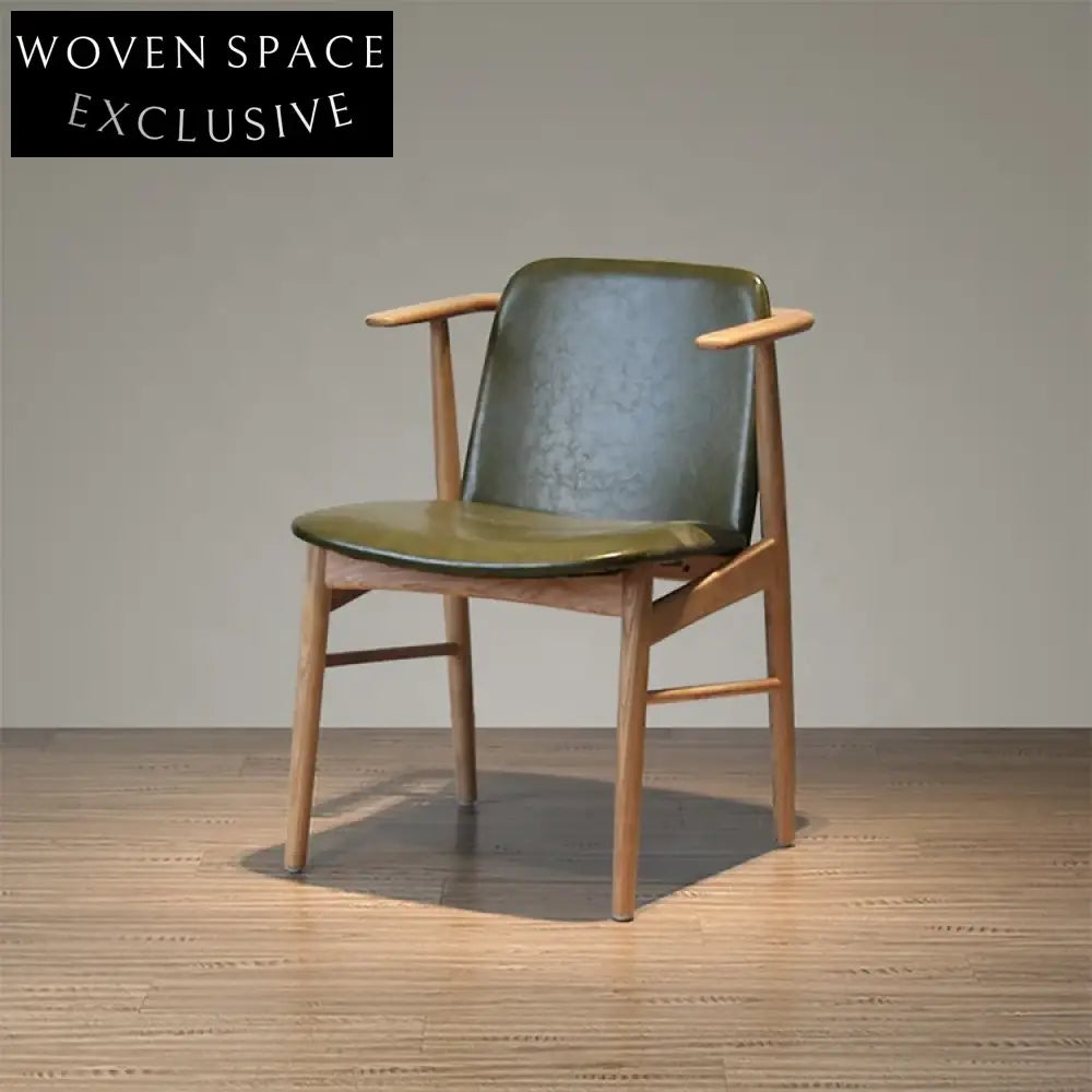 Modern PU Leather Upholstered Solid Wood Dining Chair for Cafe, Home