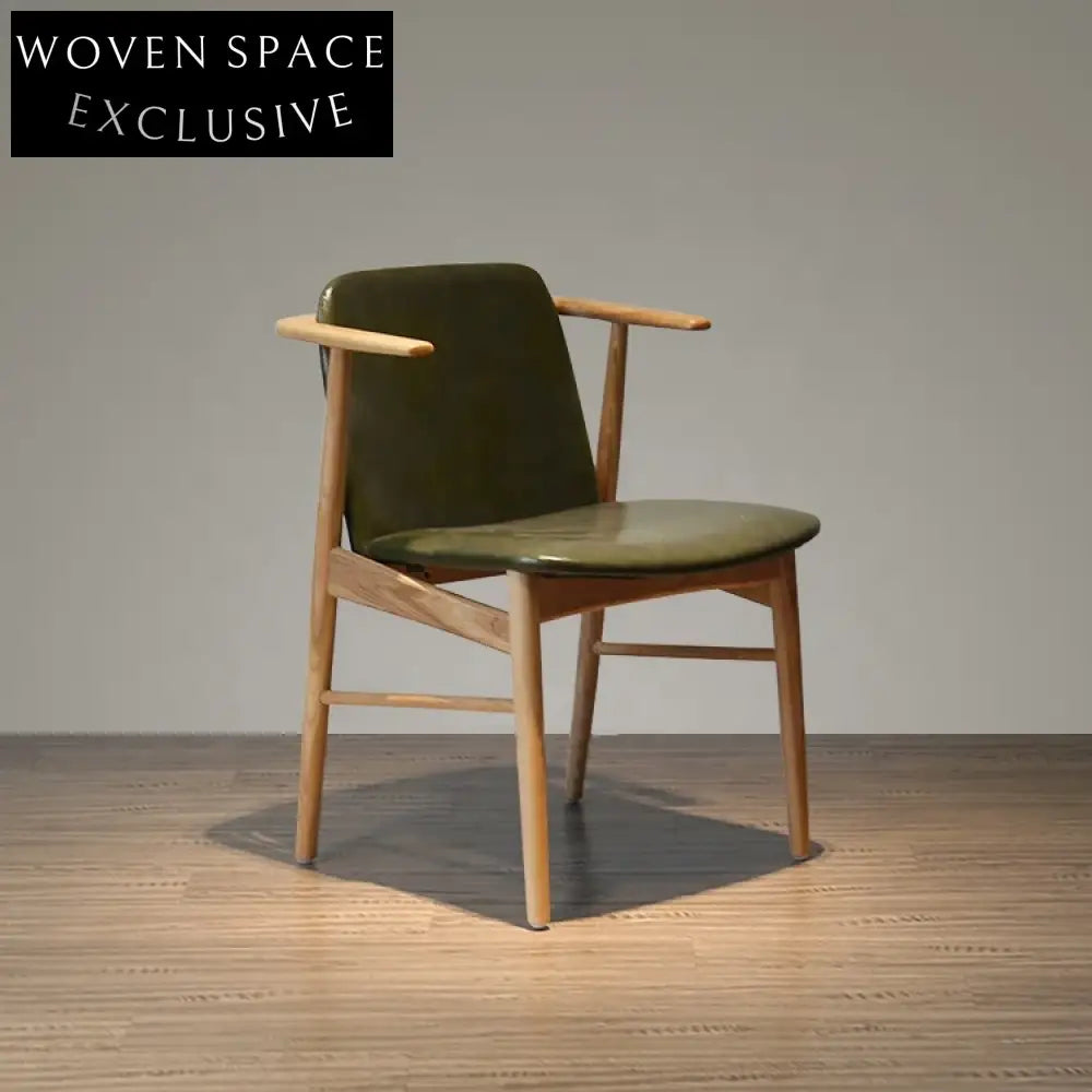 Modern PU Leather Upholstered Solid Wood Dining Chair for Cafe, Home