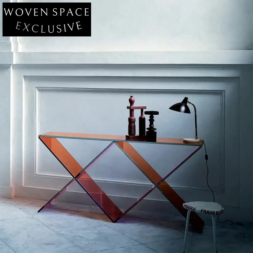 Modern Rainbow Acrylic Console Table - Versatile Hallway Entryway TV Unit