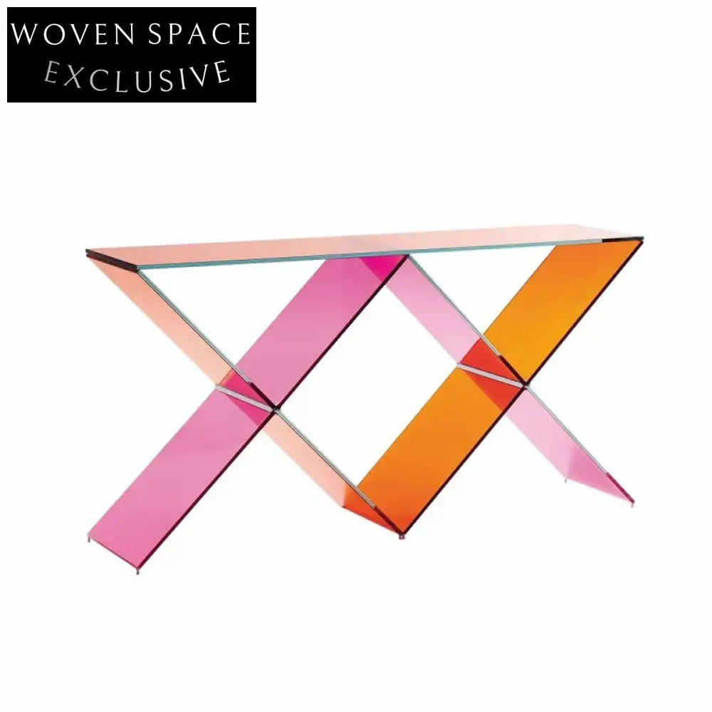 Modern Rainbow Acrylic Console Table - Versatile Hallway Entryway TV Unit