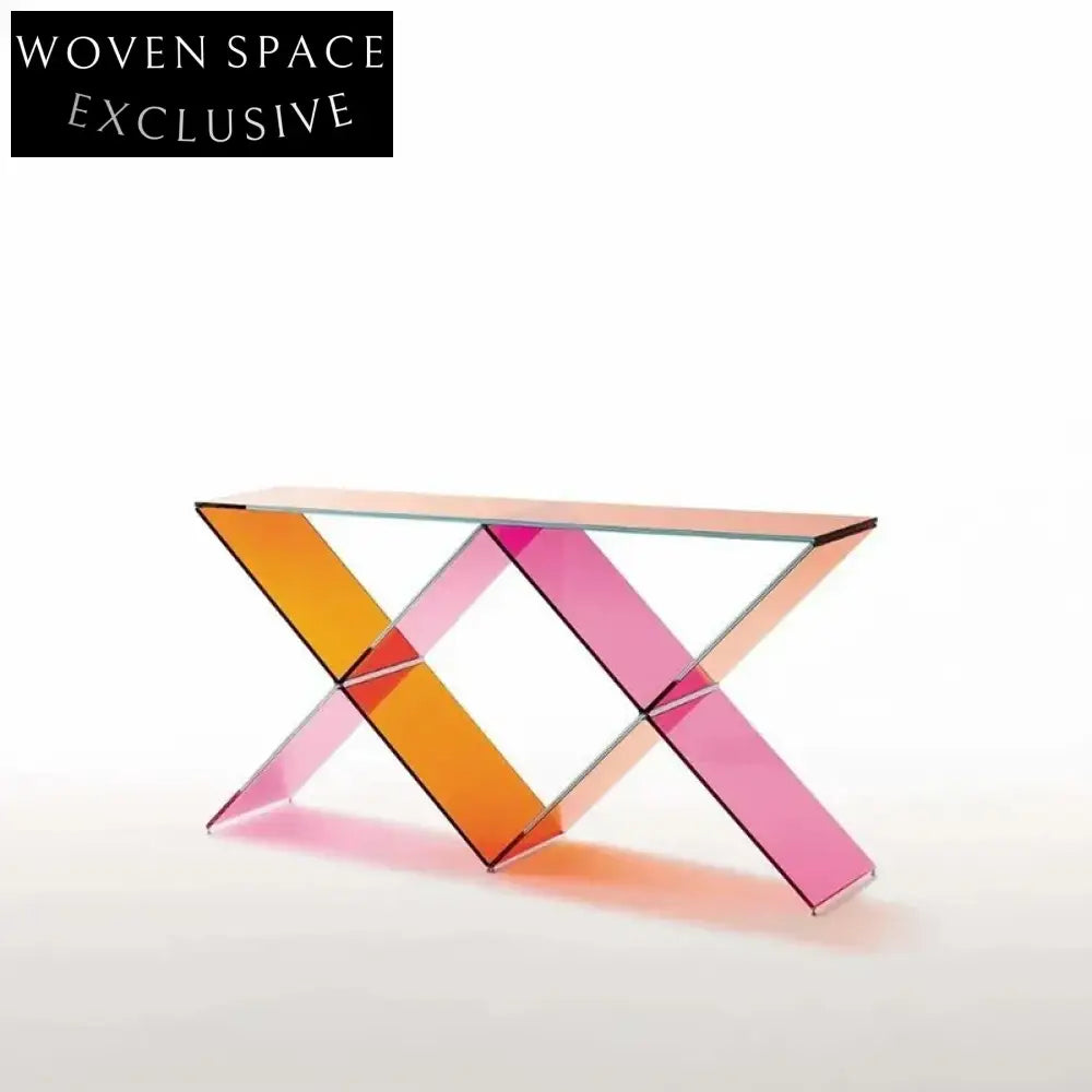 Modern Rainbow Acrylic Console Table - Versatile Hallway Entryway TV Unit