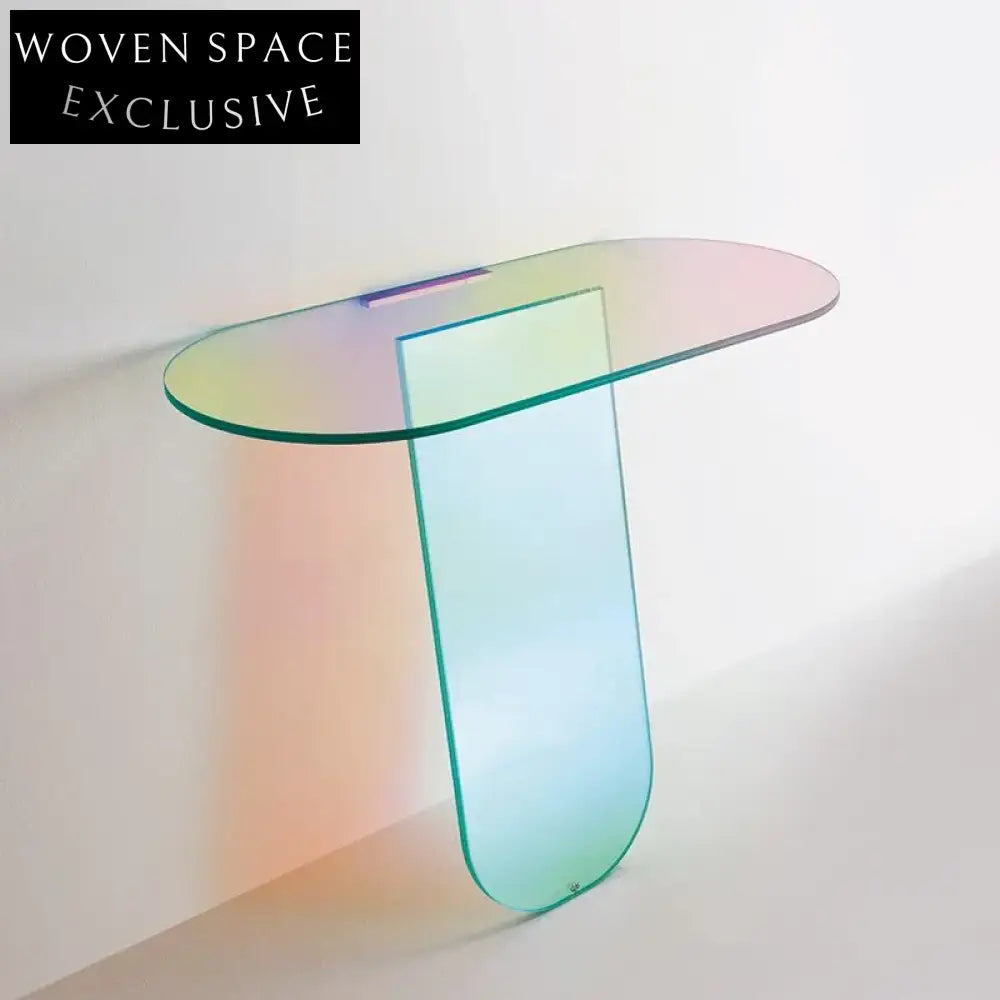 Modern Rainbow Acrylic Console Table, Vibrant Hallway Entryway Living Room Side Table