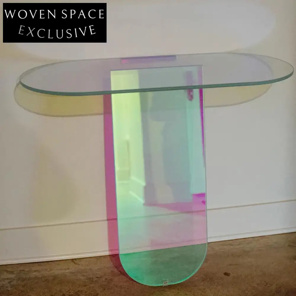 Modern Rainbow Acrylic Console Table, Vibrant Hallway Entryway Living Room Side Table