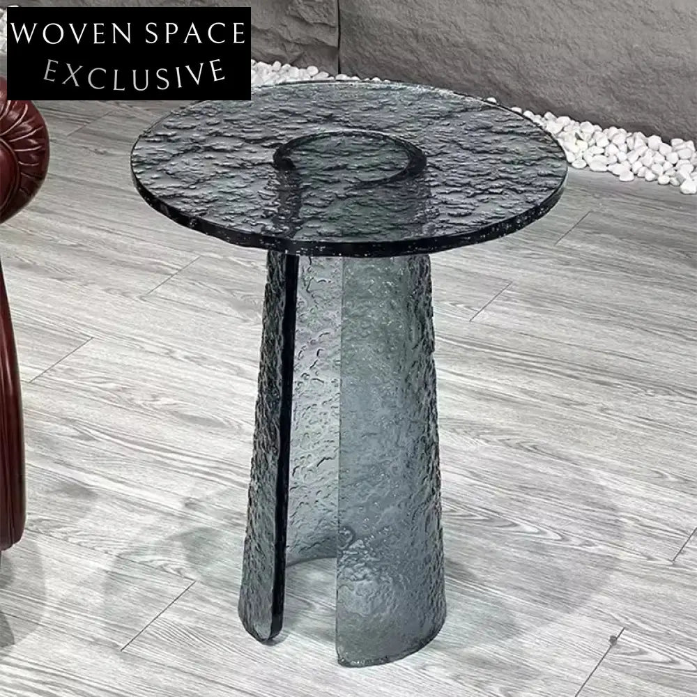 Modern Rainbow Acrylic Transparent Round Sofa Corner Living Room Coffee Table