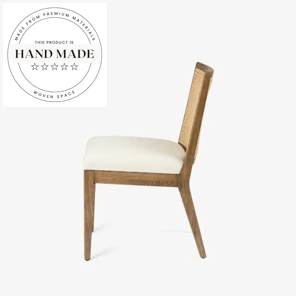 Modern Rattan Back Wooden Dining Chair for Cafe Restaurant Use