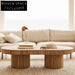 Modern Rattan Design Solid Wood Living Room Coffee Table Set