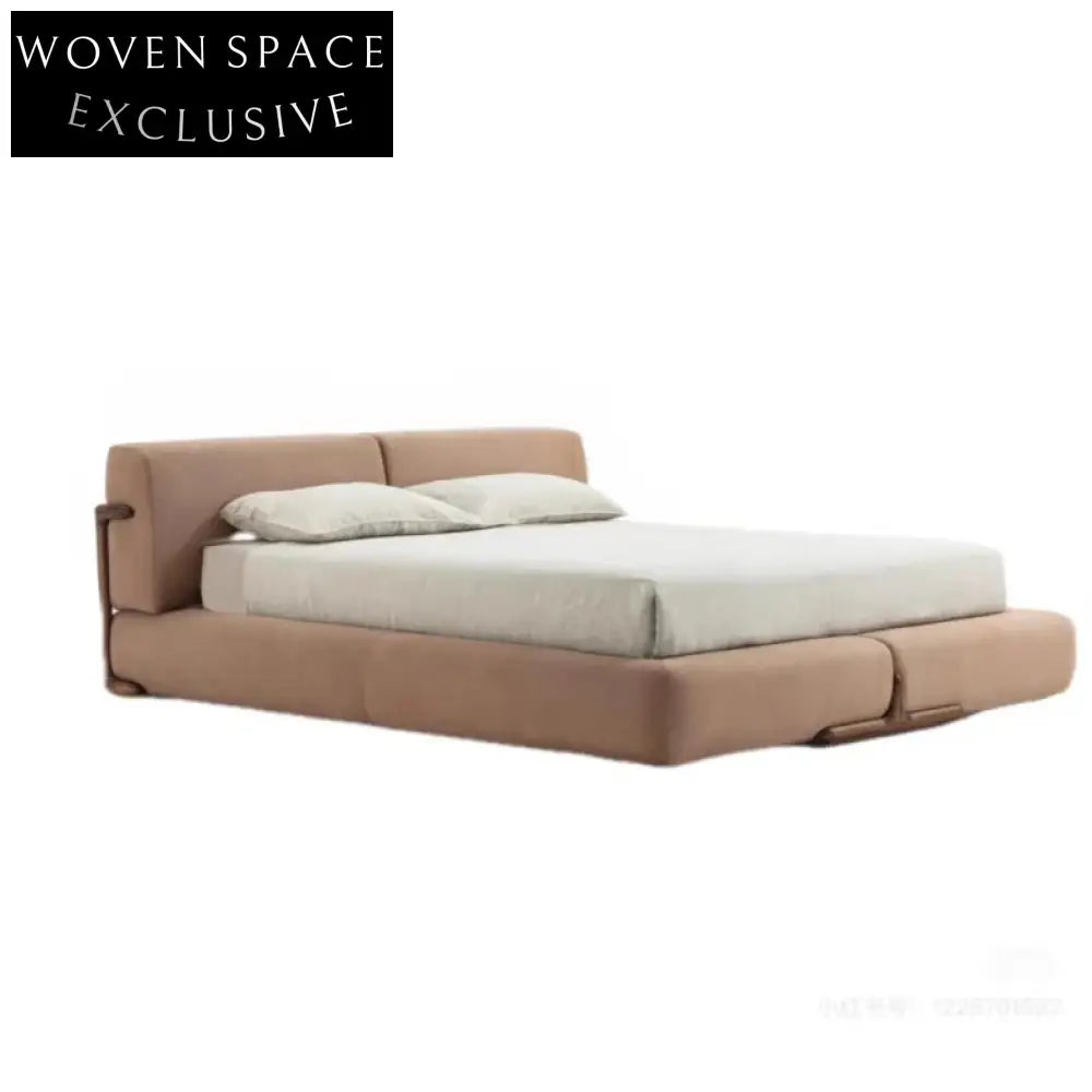 Modern Rattan Wooden Upholstered Soft Bed - Premium Hotel Bedroom Furniture