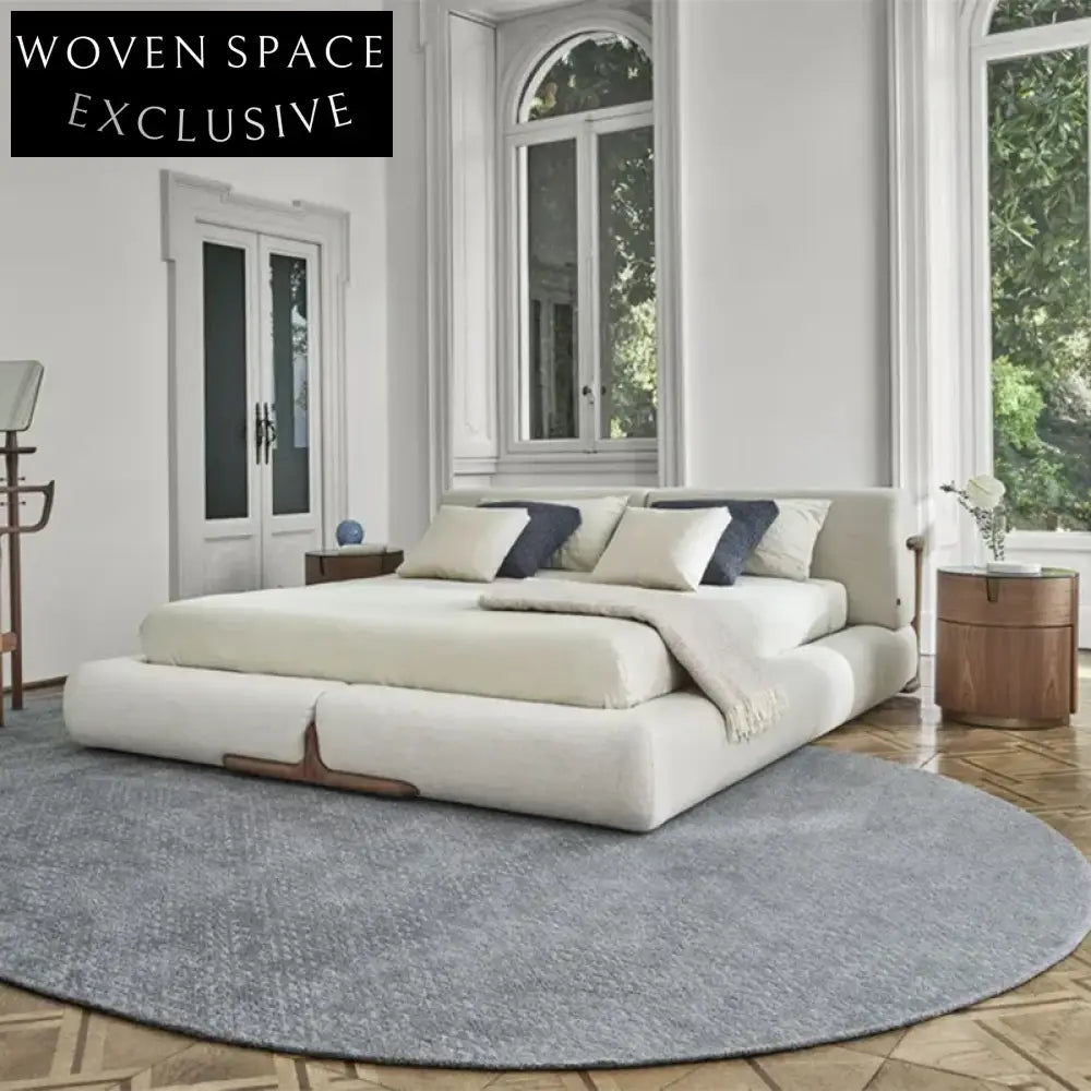 Modern Rattan Wooden Upholstered Soft Bed - Premium Hotel Bedroom Furniture