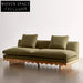 Modern Recliner Dual Fabric Sofa with Wood Legs, Living Room Double Couch