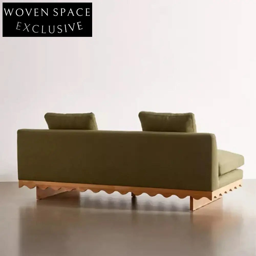 Modern Recliner Dual Fabric Sofa with Wood Legs, Living Room Double Couch