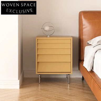 Modern Rectangle Black Bedside Nightstand with Durable Wooden Metal Drawer Table