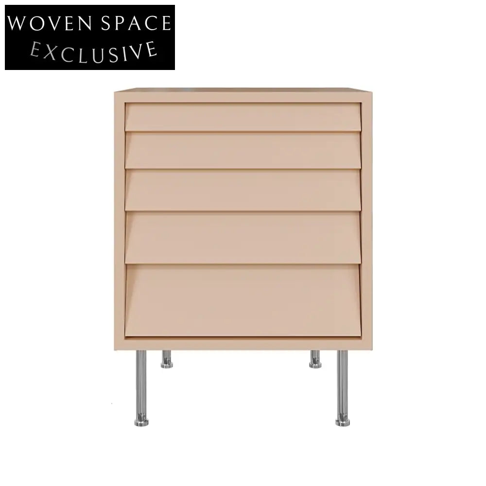 Modern Rectangle Black Bedside Nightstand with Durable Wooden Metal Drawer Table