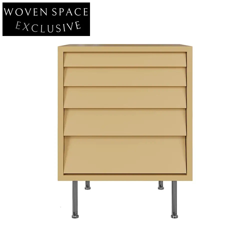 Modern Rectangle Black Bedside Nightstand with Durable Wooden Metal Drawer Table