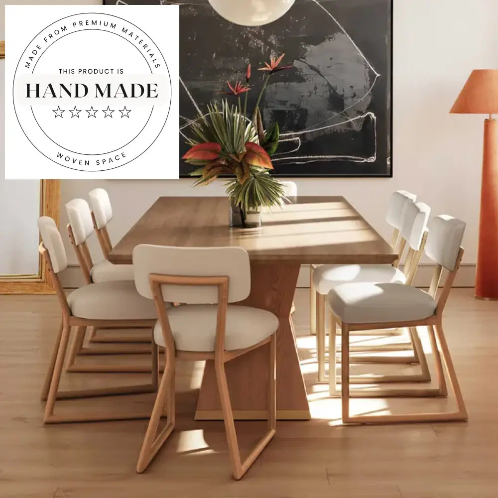 Modern Rectangle Natural Oak Wood 8-10 Seater Large Dining Table