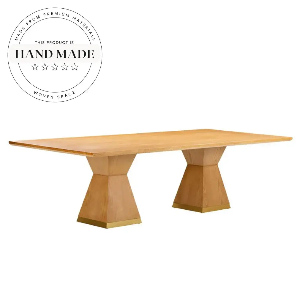 Modern Rectangle Natural Oak Wood 8-10 Seater Large Dining Table