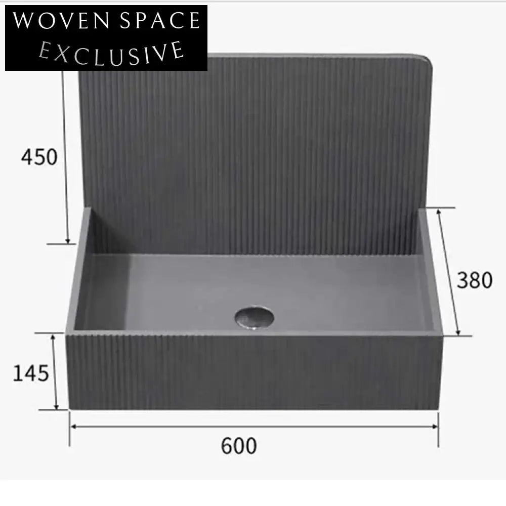 Modern Rectangle Resin Pedestal Basin, Durable Artificial Stone Bathroom Sink