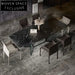 Modern Rectangle Slate Top Toughened Glass Dining Table for 6-8 People