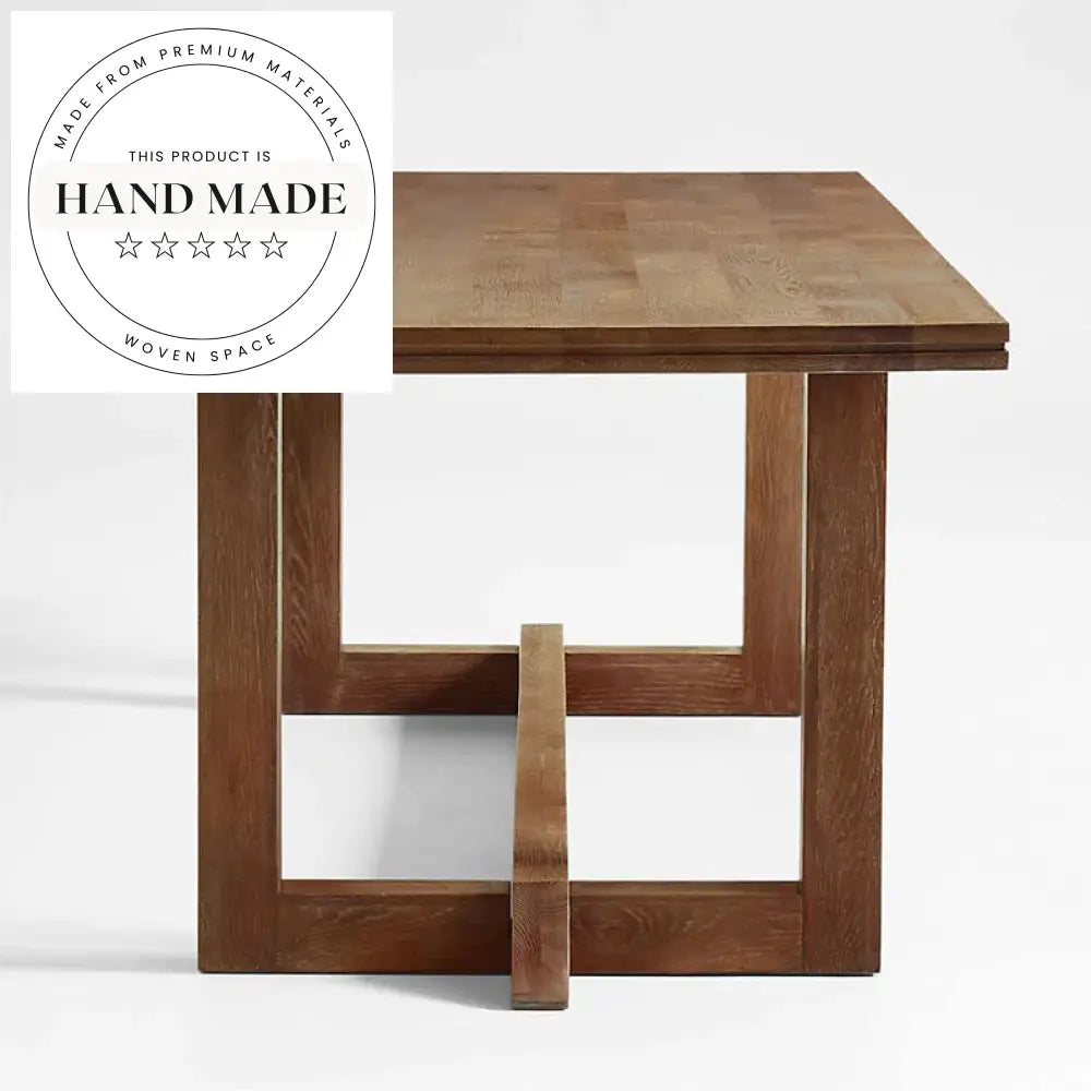 Modern Rectangle Solid White Oak 10 Seater Wood Dining Table
