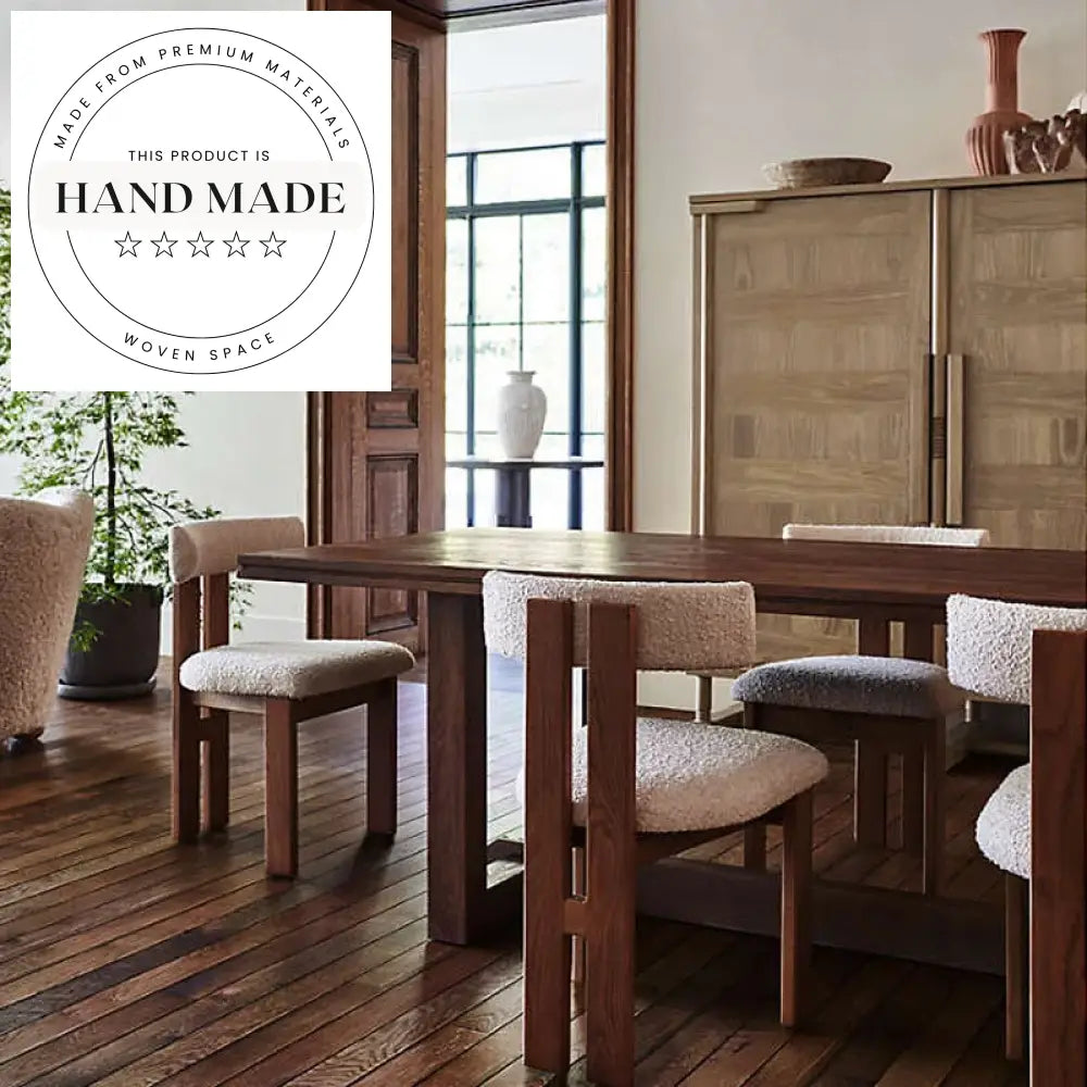 Modern Rectangle Solid White Oak 10 Seater Wood Dining Table