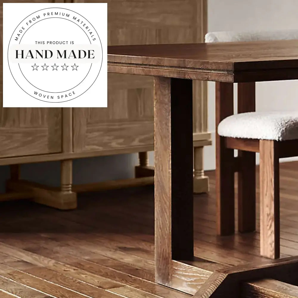 Modern Rectangle Solid White Oak 10 Seater Wood Dining Table