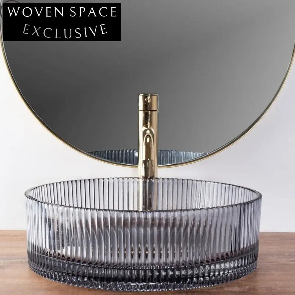 Modern Rectangle Tempered Glass Above Counter Bathroom Vessel Sink Basin