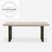 Modern Rectangle Travertine Stone Top Solid Wood Large Dining Table