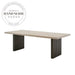 Modern Rectangle Travertine Stone Top Solid Wood Large Dining Table