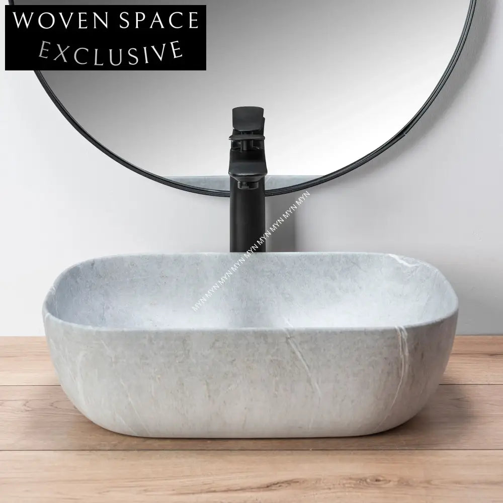 Modern Rectangular Ceramic Countertop Vessel Bathroom Wash Basin with Color Options