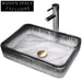 Modern Rectangular Clear Glass Vessel Sink for Bathroom Vanities, Elegant Basin