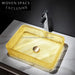 Modern Rectangular Clear Glass Vessel Sink for Bathroom Vanities, Elegant Basin