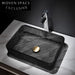 Modern Rectangular Clear Glass Vessel Sink for Bathroom Vanities, Elegant Basin