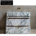 Modern Rectangular Marble Stone Wash Hand Bathroom Sink Basin Stone / White