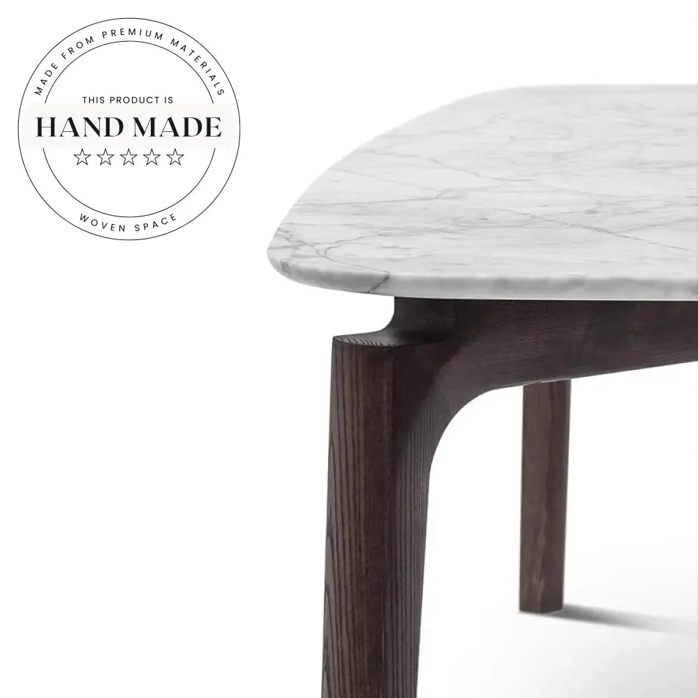 Modern Rectangular Marble Top Solid Wood Leg Dining Table