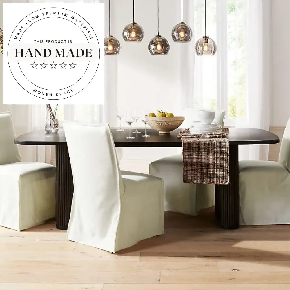 Modern Rectangular Solid Wood Black Six Seater Dining Table