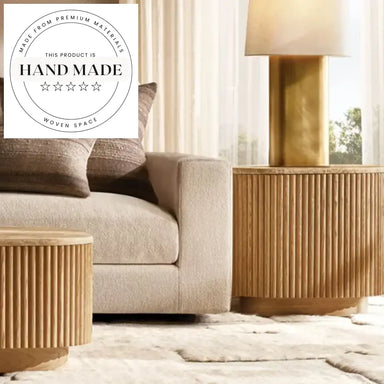 Modern Rectangular Solid Wood Storage Living Room Corner Side Table