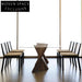 Modern Rectangular Tempered Glass Dining Table with Solid Oak Wood Legs